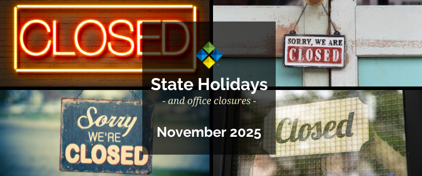 November 2025 State Holidays